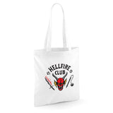 Stranger Things Hellfire Club Logo Grocery Travel Reusable Tote Bag, White