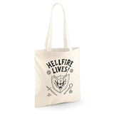 Stranger Things Hellfire Graduation Grocery Travel Reusable Tote Bag, Natural