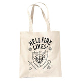 Stranger Things Hellfire Graduation Grocery Travel Reusable Tote Bag, Natural