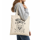 Stranger Things Hellfire Graduation Grocery Travel Reusable Tote Bag, Natural