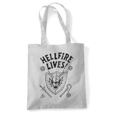 Stranger Things Hellfire Graduation Grocery Travel Reusable Tote Bag, Silver