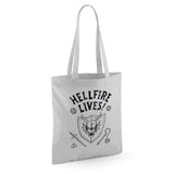 Stranger Things Hellfire Graduation Grocery Travel Reusable Tote Bag, Silver
