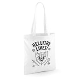 Stranger Things Hellfire Graduation Grocery Travel Reusable Tote Bag, White