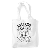 Stranger Things Hellfire Graduation Grocery Travel Reusable Tote Bag, White