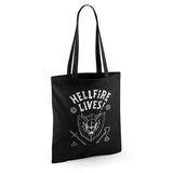 Stranger Things Hellfire Graduation Inverted Grocery Travel Reusable Tote Bag, Black