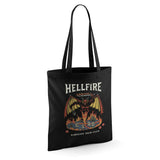 Stranger Things Hellfire Hawkins Grocery Travel Reusable Tote Bag, Black