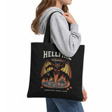 Stranger Things Hellfire Hawkins Grocery Travel Reusable Tote Bag, Black