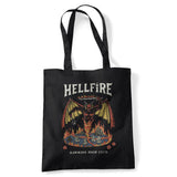Stranger Things Hellfire Hawkins Grocery Travel Reusable Tote Bag, Black