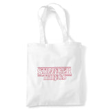 Stranger Things Outline Logo Grocery Travel Reusable Tote Bag, White