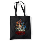 Stranger Things Season One Poster Grocery Travel Reusable Tote Bag, Black