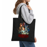 Stranger Things Season One Poster Grocery Travel Reusable Tote Bag, Black