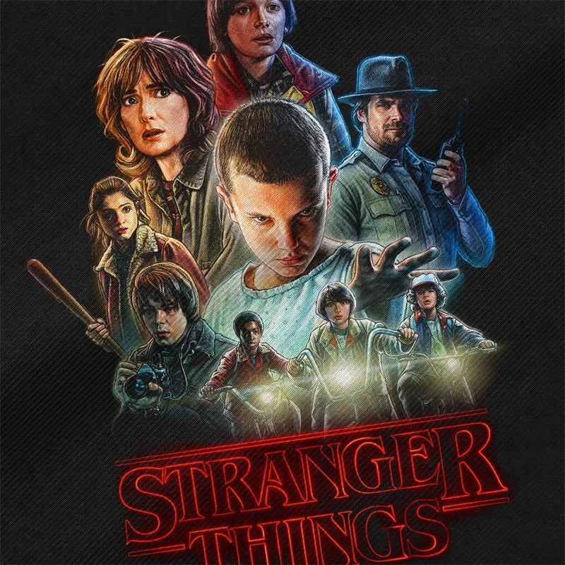 Stranger Things Season One Poster Grocery Travel Reusable Tote Bag, Black