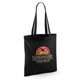 Stranger Things Sunset Logo Grocery Travel Reusable Tote Bag, Black