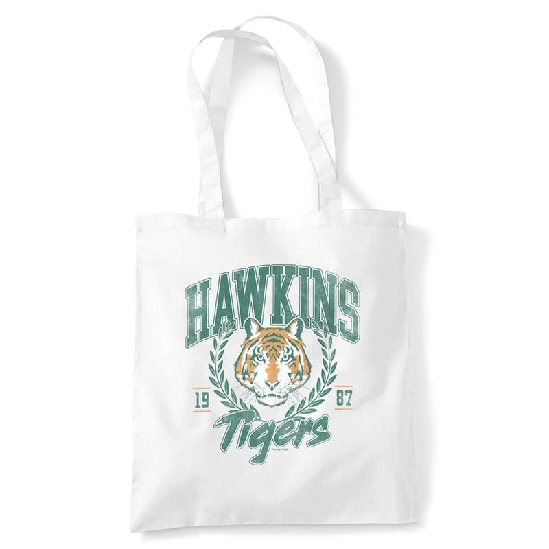 Stranger Things Tiger Laurel Grocery Travel Reusable Tote Bag, White