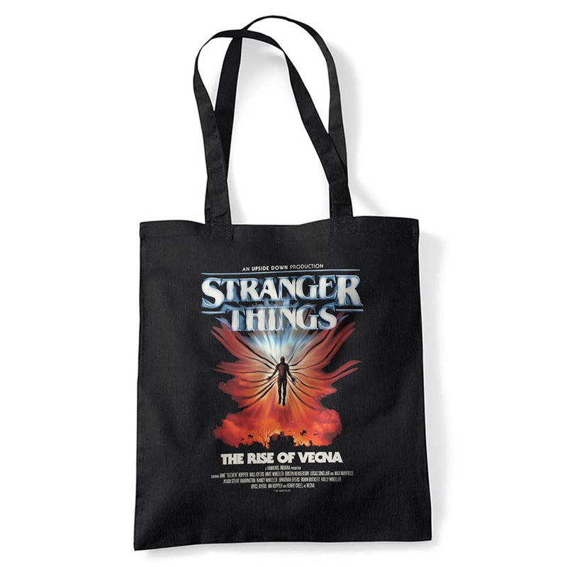 Stranger Things Vecna Rise Poster Grocery Travel Reusable Tote Bag, Black