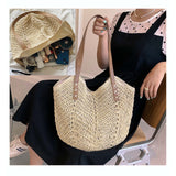 Straw Beach Bags for Women Summer Beach Tote Bag With Zipper Large Soft Woven Straw Shoulder Summer Vacation Purse