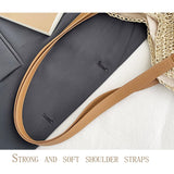 Straw Beach Bags for Women Summer Beach Tote Bag With Zipper Large Soft Woven Straw Shoulder Summer Vacation Purse