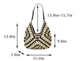 Straw Hobo Bags for Women Vintage Shoulder Bag Everything Tote Bag Designer Beach Bag Holiday Work Everyday Summer