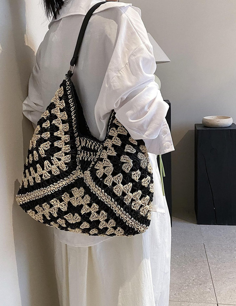 Straw Hobo Bags for Women Vintage Shoulder Bag Everything Tote Bag Designer Beach Bag Holiday Work Everyday Summer