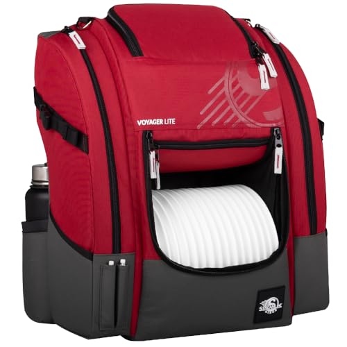 Streamline Discs Voyager Lite Backpack Disc Golf Bag (Burgundy/Dark Gray)