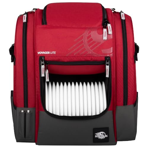 Streamline Discs Voyager Lite Backpack Disc Golf Bag (Burgundy/Dark Gray) | Backpacks4Less