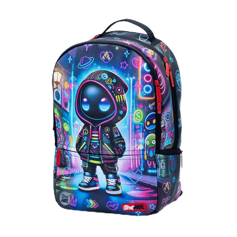streetart Graffiti Backpack Designer Travel Daypack 15.6" Laptop Lightweight Multi Compartment Storage Adult backpack (Cool Alien)