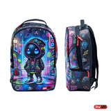 streetart Graffiti Backpack Designer Travel Daypack 15.6" Laptop Lightweight Multi Compartment Storage Adult backpack (Cool Alien)