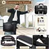 Stuery Faux Leather Messenger Bag for Men 17-17.3 Inch: Convertible 3 in 1 Backpack Laptop Briefcase Computer Handbags Shoulder CrossbodyBag with Padded for Work College Travel, PU Black