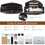 Stuery Faux Leather Messenger Bag for Men 17-17.3 Inch: Convertible 3 in 1 Backpack Laptop Briefcase Computer Handbags Shoulder CrossbodyBag with Padded for Work College Travel, PU Black