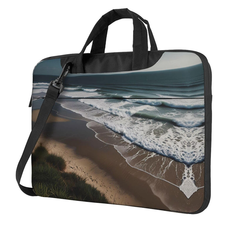 Stylish atlantic coast printed 14 inch laptop crossbody bag, dual - purpose business briefcase, large capacity storage