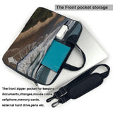 Stylish atlantic coast printed 14 inch laptop crossbody bag, dual - purpose business briefcase, large capacity storage
