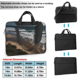 Stylish atlantic coast printed 14 inch laptop crossbody bag, dual - purpose business briefcase, large capacity storage