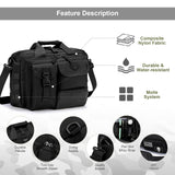 Stypos Tactical Messenger Bag, 15.6/17.3 Inch Tactical Briefcase for Man Military Laptop Bag Messenger Shoulder Bag (Black)