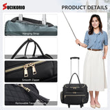 SUCIKORIO Teacher Rolling Laptop Bag 17.3 Inch 3 IN 1 Rolling Briefcase for Women Waterproof Teacher Tote Bag With Wheels Work Bags With Detachable Trolley for Office, College, Nurse, White