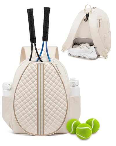 Sucipi Professional Tennis Bag with Shoes Compartment, Stylish Quilted Tennis Backpack, Water Resistant Tennis Racket Bag for Women | Backpacks4Less