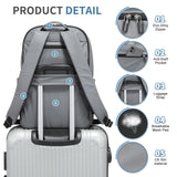 SUIKIHUM 16 inch Laptop Backpack for Men Women, Travel Backpack w/Anti - Theft Pocket, Business Backpack Lightweight Water - Resistant TSA Approved for Work College, Grey