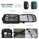 SUIKIHUM 2-in-1 Travel Backpack for Men, Expandable 16" Laptop Backpack with Detachable Briefcase, Water-Resistant Carry-On Business Bag with USB-C, Black