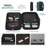 SUIKIHUM 2-in-1 Travel Backpack for Men, Expandable 16" Laptop Backpack with Detachable Briefcase, Water-Resistant Carry-On Business Bag with USB-C, Black