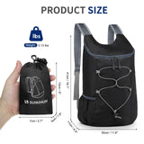 SUIKIHUM 20L Hiking - Daypack Lightweight Foldable Travel Packable Backpack for Camping Cycling Outdoor, Black