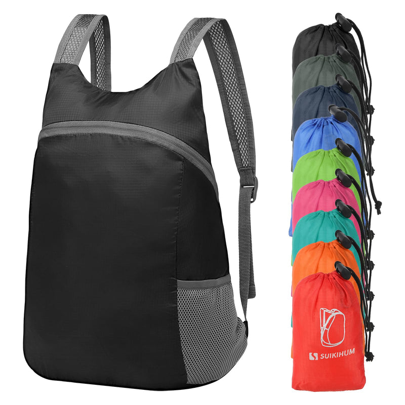 SUIKIHUM 20L Ultra Hiking - Daypack Lightweight Foldable Travel Packable Backpack for Camping Cycling Outdoor,black