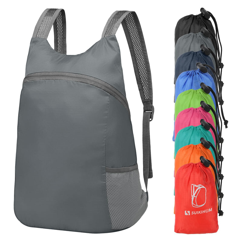 SUIKIHUM 20L Ultra Hiking - Daypack Lightweight Foldable Travel Packable Backpack for Camping Cycling Outdoor,grey