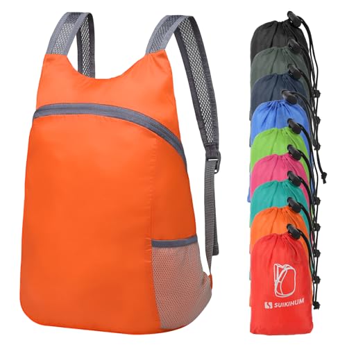 SUIKIHUM 20L Ultra Hiking-Daypack Lightweight Foldable Travel Packable Backpack for Camping Cycling Outdoor,orange | Backpacks4Less