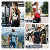 SUIKIHUM Convertible Sling Bag with Coin Pocket, 7.9" Tablet Crossbody Mini Backpack with Headphone Jack Casual Pack for Women Men Travel, Black