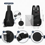 SUIKIHUM Convertible Sling Bag with Coin Pocket, 7.9" Tablet Crossbody Mini Backpack with Headphone Jack Casual Pack for Women Men Travel, Black