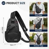 SUIKIHUM Convertible Sling Bags for Women Men, Lightweight Crossbody Backpack Daypack Fit for 7.9" Tablet for Casual Travel Sport Hiking (Black)