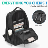 SUIKIHUM Expandable Business Backpack with 17" Laptop Compartment - Waterproof, Airline Approved, 33L - 42L Capacity, for Work & Travel, Black