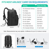 SUIKIHUM Expandable Business Backpack with 17" Laptop Compartment - Waterproof, Airline Approved, 33L - 42L Capacity, for Work & Travel, Black