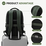 SUIKIHUM Waterproof Laptop Backpack for Men & Women, Flight Approved Anti - Theft Daypack with 15.6 - inch Laptop Sleeve (Green)