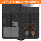 Suit Garment Clothes Travel Bag: 43 inch Lightweight Foldable Black Short Fabric Breathable - Hanging Storage Cover Pockets Zipper for Men - Wardrobe Carry Coat Jacket Uniform Tuxedo Shirt