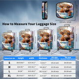 Suitcase Cover for Luggage 29 - 32 Inch, Washable Elastic Anti - Scratch Luggage Protector, Durable Zipper Baggage Cover with Handle Wrap, Travel Accessories for Suitcase, Cute Highland Cowin Bathtub